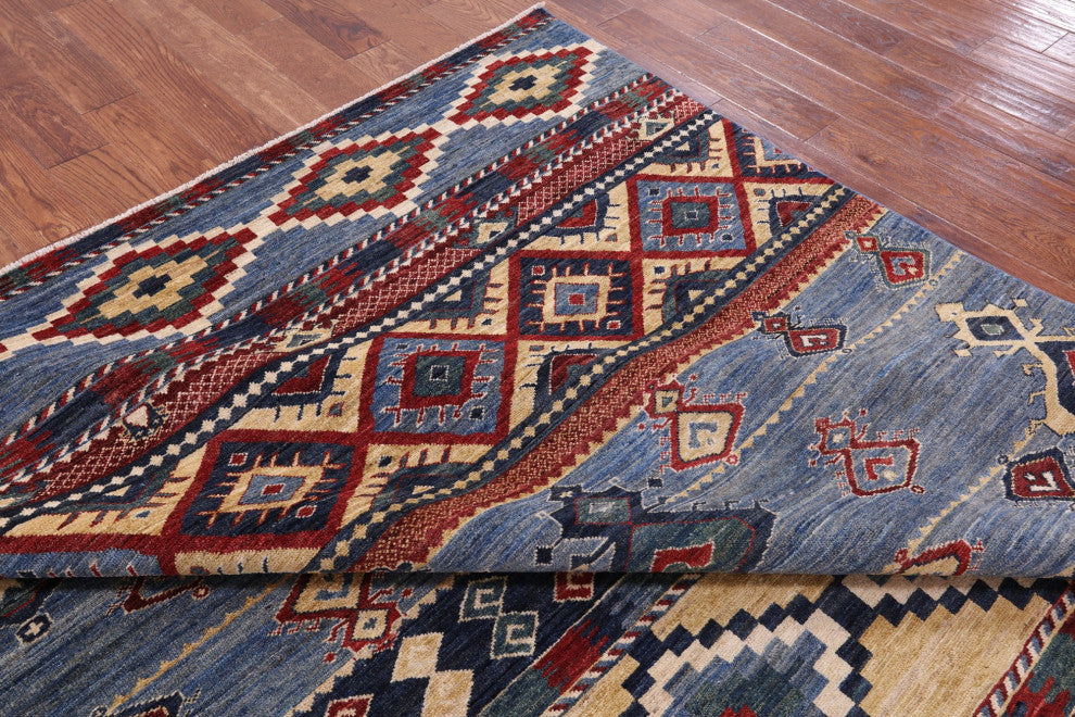 8' 0" X 9' 9" Southwest Navajo Gabbeh Hand Knotted Wool Rug Q11176