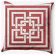 26x26" Greek New Key Nautical Decorative Indoor Pillow, Ligonberry Red