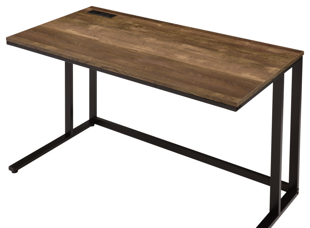 Tyrese Built-in USB Port Writing Desk, Black