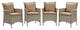 Conduit Outdoor Patio Wicker Rattan Dining Armchair Set of 4 Light Gray Mocha