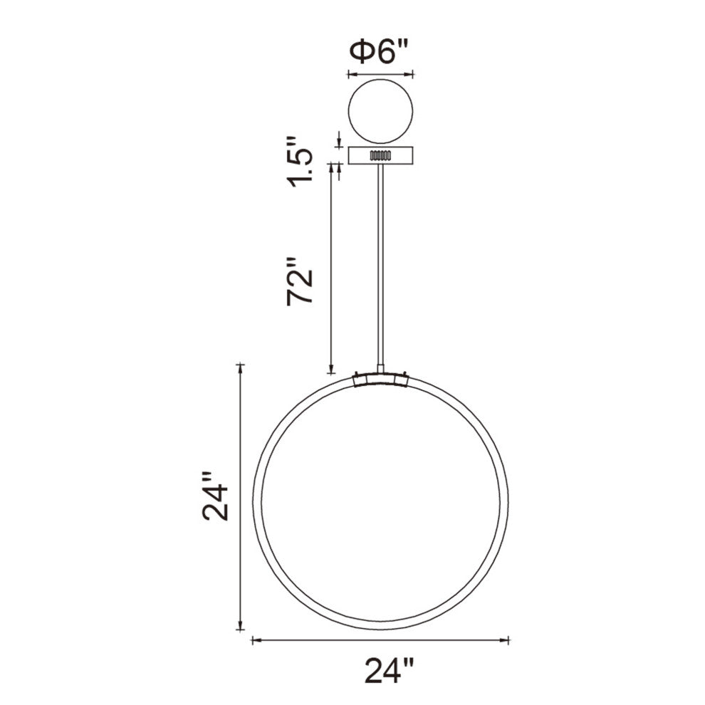 Hoops 1 Light LED Chandelier With Black Finish