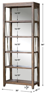 Uttermost Delancey Weathered Oak Etagere