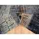 Black and Gray Ghazni Wool and Silk Modern Design Hand Knotted Rug, 8'0"x10'0"