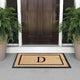 A1HC Rubber & Coir Large Outdoor Durable Monogrammed Doormat, 24"X39", Beige, D