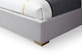 Modrest Athena and Rothsay Modern Grey Fabric, Wenge, Gold Bedroom Set