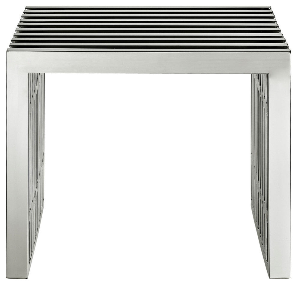Gridiron Small Stainless Steel Bench, Silver