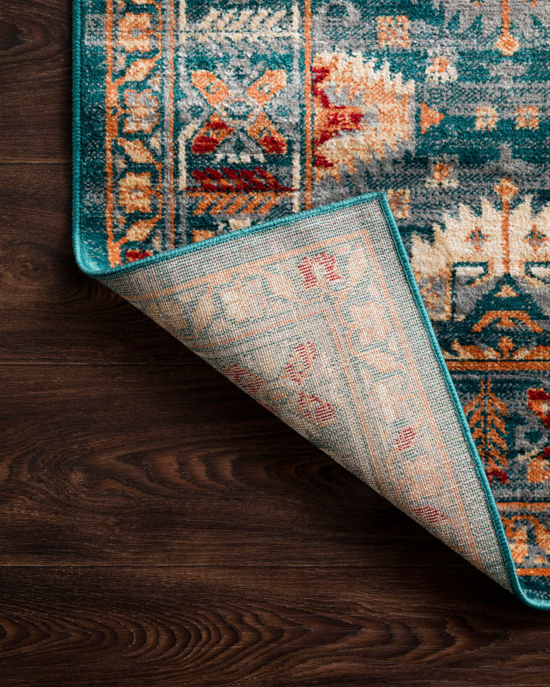 Isadora Rug, Lagoon and Multi, 5'x7'3"