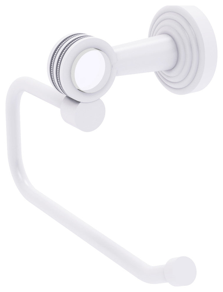 Pacific Beach Euro Style Dotted Accent Toilet Tissue Holder, Matte White