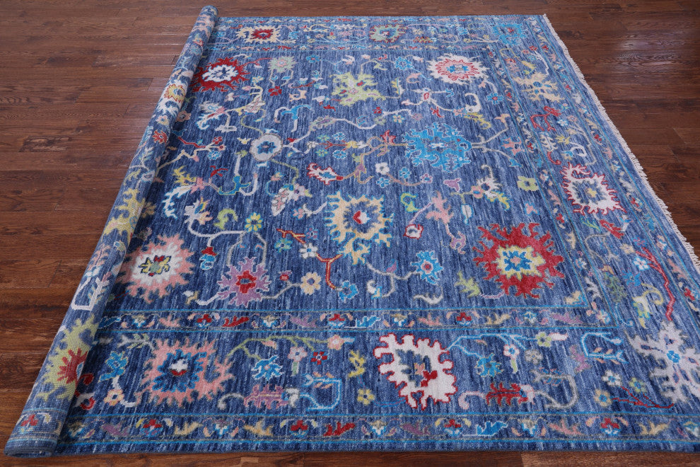 9' Square Turkish Oushak Hand Knotted Wool Rug - Q13363