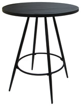 Outdoor Patio Bar Pub Set - 30" Erin Stools - Black Frame, Multi Sun Stripe - Black, 30"
