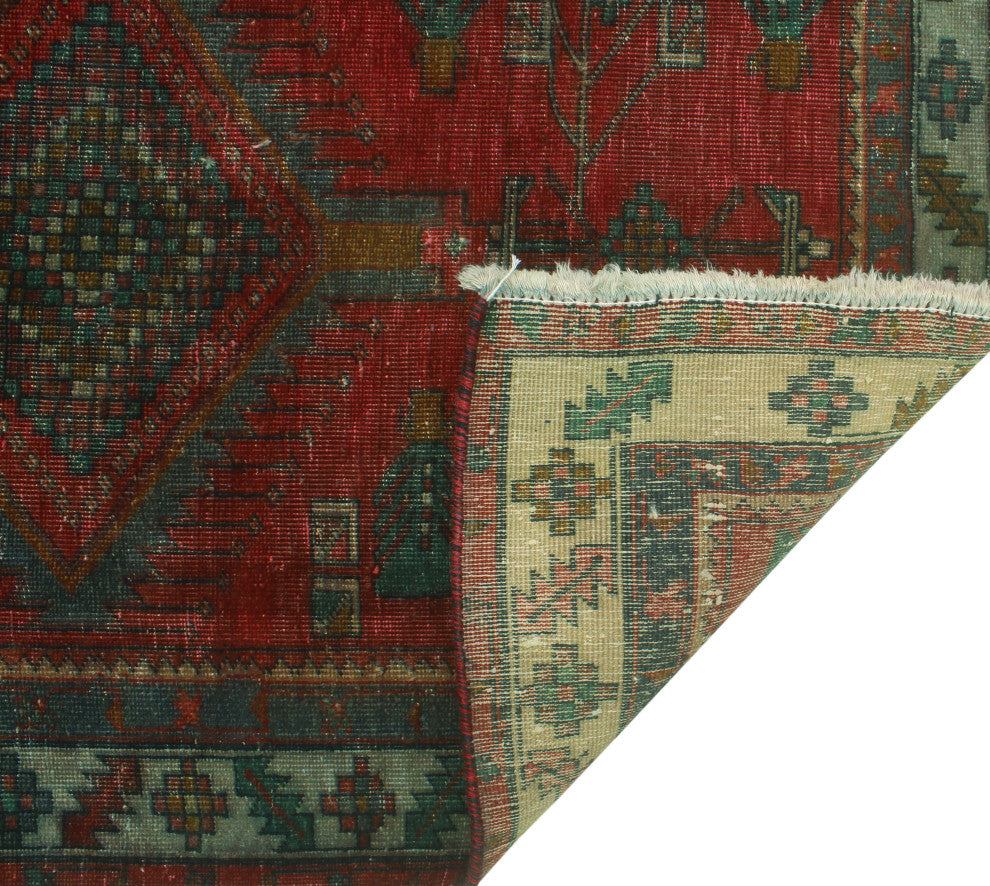 Vintage Distressed Perkin Red Runner