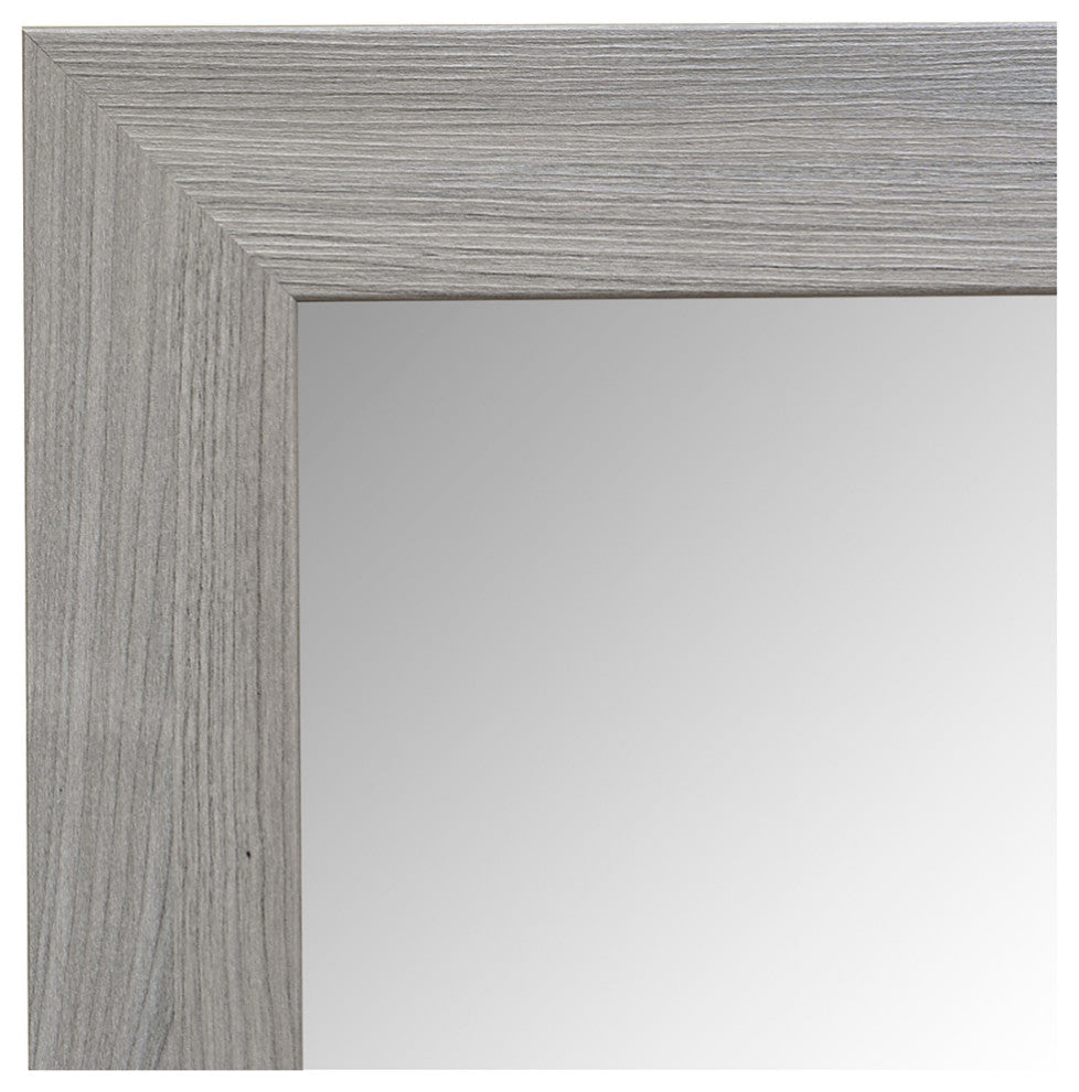 Pendleton Framed Wall Mirror, Driftwood Textured, 28" X 54"