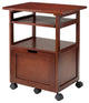 Pemberly Row Transitional Solid Wood Mobile Printer Stand in Walnut