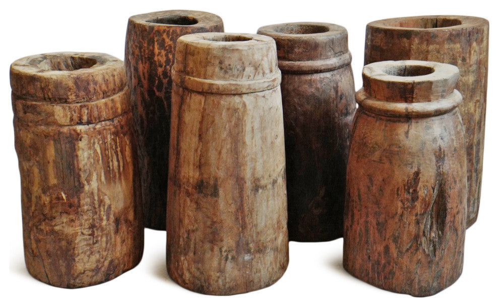 Consigned India Wood Butter Pot