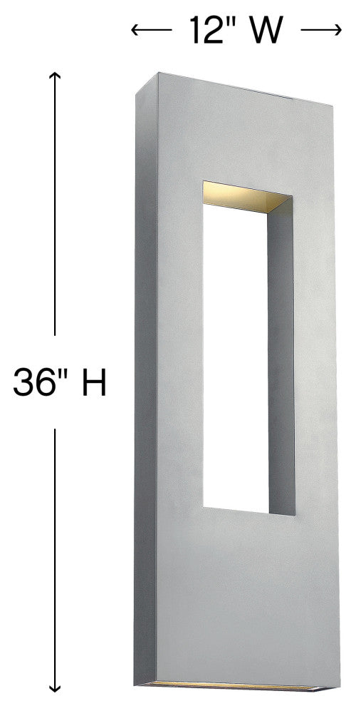 Hinkley Atlantis Outdoor Extra Large Wall Mount Lantern, Titanium