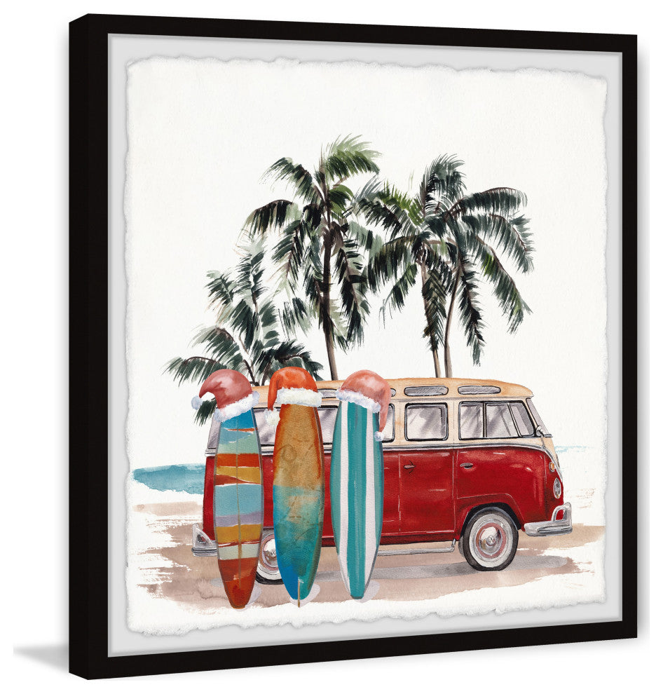 "Have a Very Beachy Christmas" Framed Painting Print, 32x32