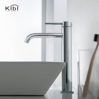 Circular Brass Single Handle Bathroom Faucet KBF1009, Chrome, With Drain