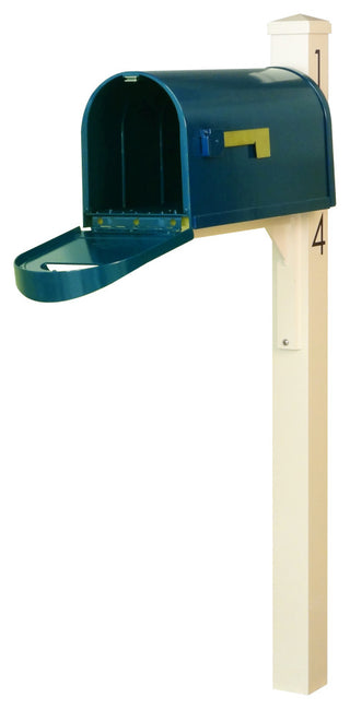 Mid Modern Dylan Curbside Mailbox and Post, Blue