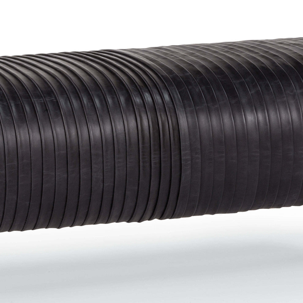 Beretta Leather Bench, Modern Black