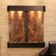 Aspen Falls Water Fountain, Brown Marble, Blackened Copper, Round
