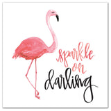 Flamingo Sparkle On Darling 16x16 Canvas Wall Art