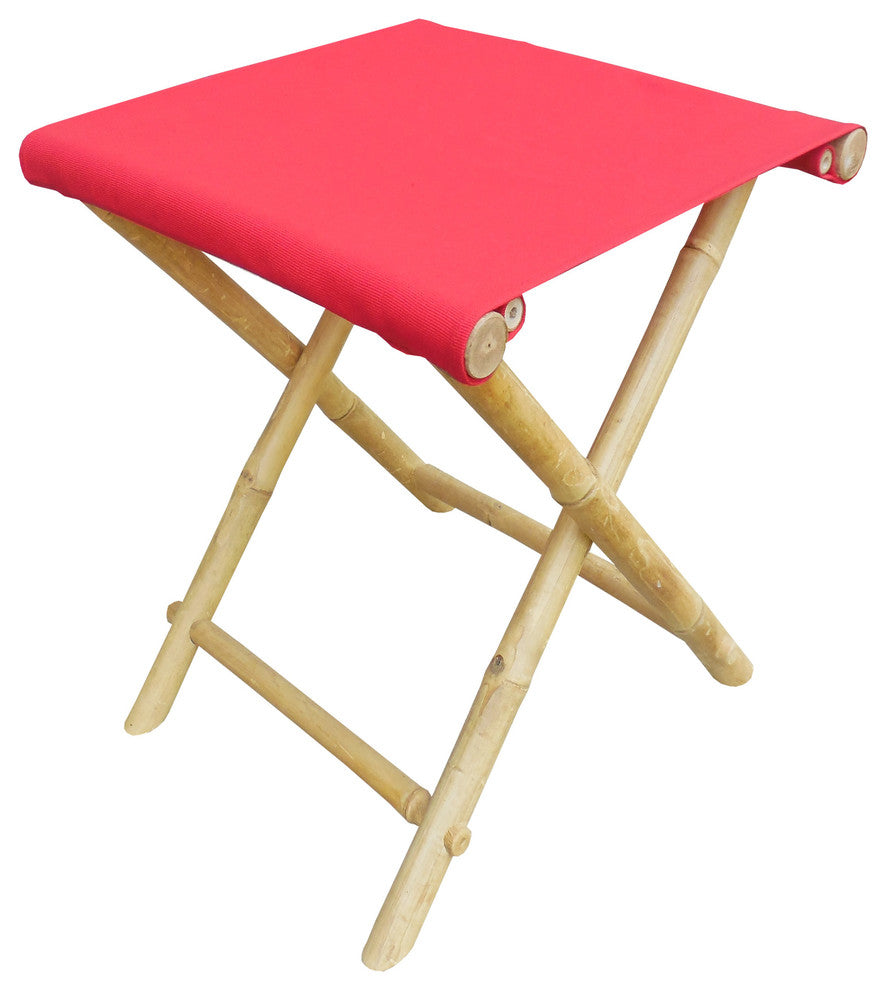 Foldable Bamboo Stool, Red