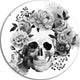 Peony Watercolor Skull, Digital Disc Metal Artwork, 23"