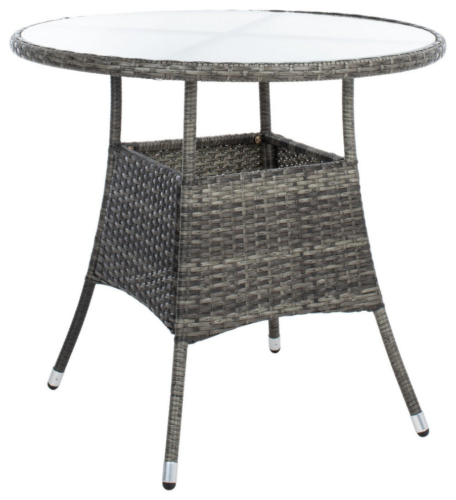 Safavieh Outdoor Laina Bistro Set, Grey Brown / White