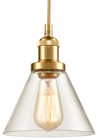 Industrial Mini Glass Pendant Lights Brass Finish Cone Shape
