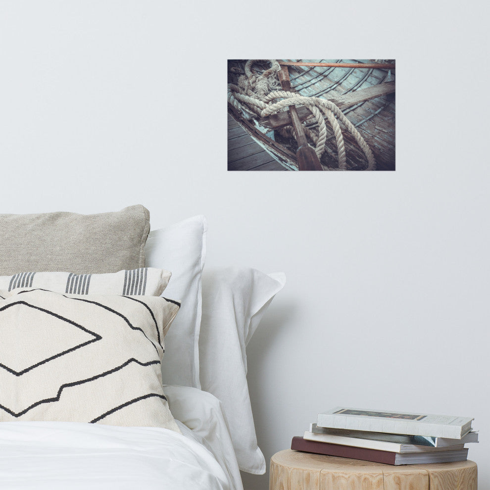 Vintage Boat Oars and Ropes Nautical Photo Loose Wall Art Prints, 12" X 18"