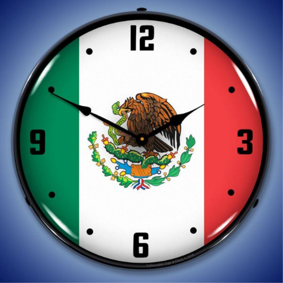 1906696 Mexican Flag Clock