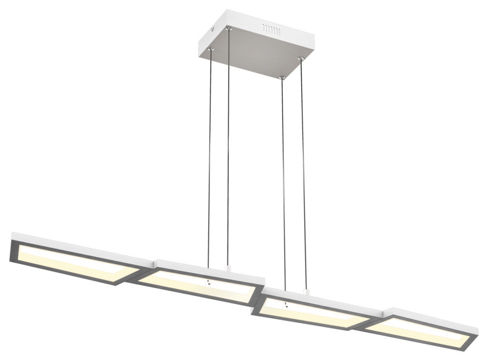 DALS Lighting 44" Linear Pendant, Dimmable, White