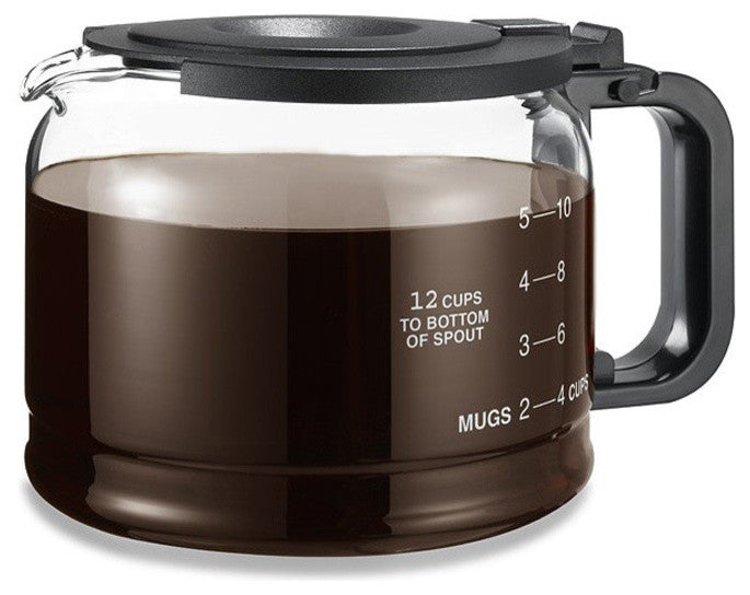 12 Cup Glass Traditional Pause & Serve Coffee Pot, Black