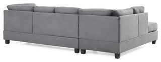 Glory Furniture Malone Microsuede Sectional in Gray