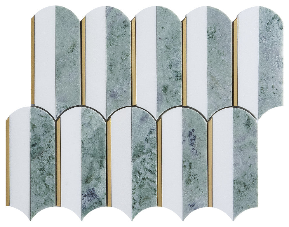 10 Pieces - 3.75" x 6" Marble Mosaic Wall & Floor Tile