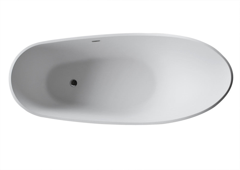ANZZI Tuasavi 5.6-ft Solid Surface Freestanding Tub, Matte White