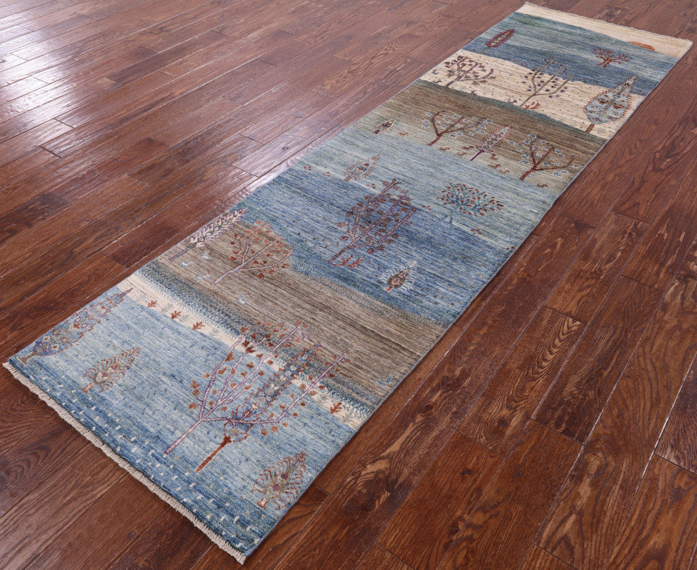 Runner Persian Gabbeh Tribal Handmade Wool Rug 2' 8" X 9' 8" Q8110