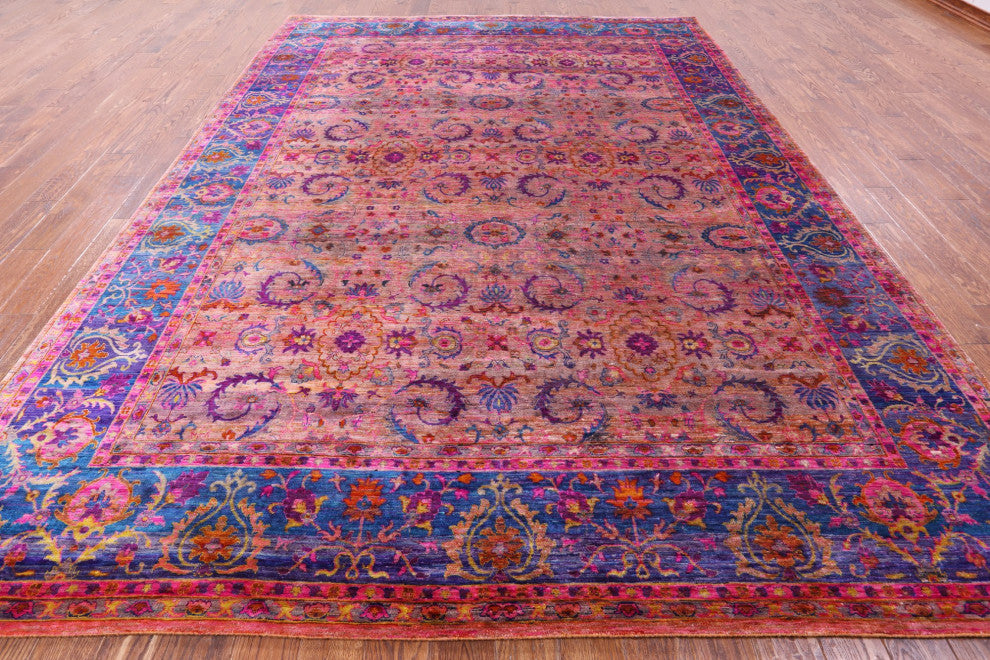 8' 11" X 12' 0" Persian Hand-Knotted Silk Rug Q6805