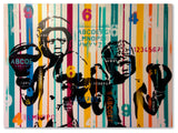 Abstract Graffiti 'Boxers And Alphabet' Canvas Art, 35" x 47"