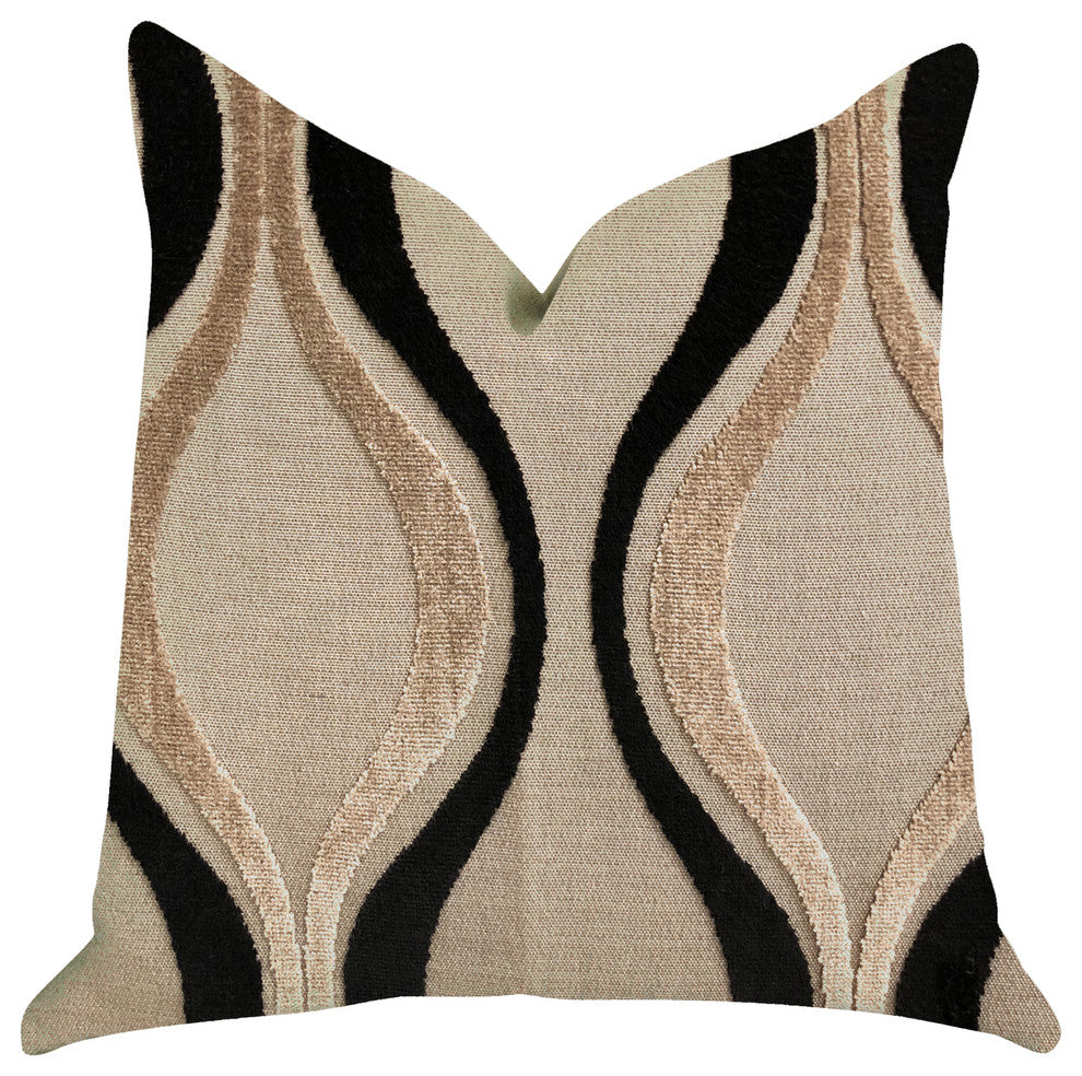 Misty Belvedere Luxury Throw Pillow in Brown and Black Tones , 16"x16"