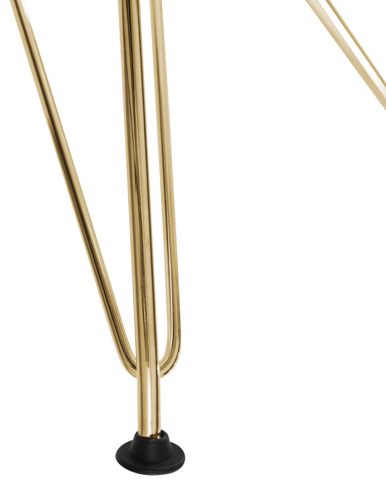 LeisureMod Cresco Molded 2-Tone Eiffel Side Chair With Gold Base Set of 2 White