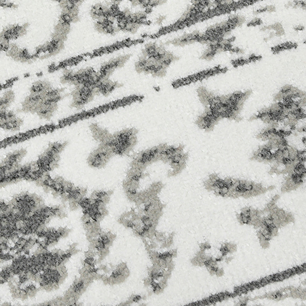 Alpine Fany Power-Loomed Polypropylene Area Rug, Light Gray, 6'7"x9'