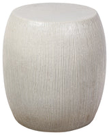 Sunburst Olive Semi-Gloss Ceramic Patio Stool
