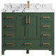 Malibu 36 Center Sink Bath Vanity in Lafayette Green 2" Viola Night