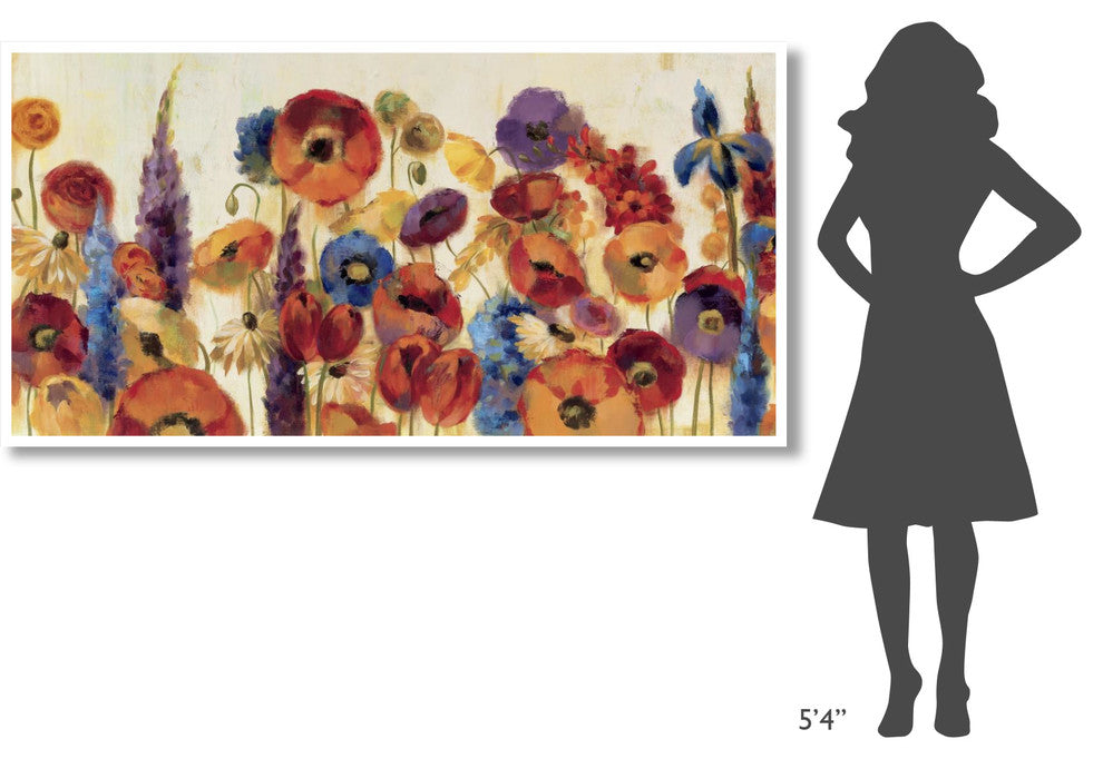 "Joyful Garden" Digital Paper Print by Silvia Vassileva, 74"x38"