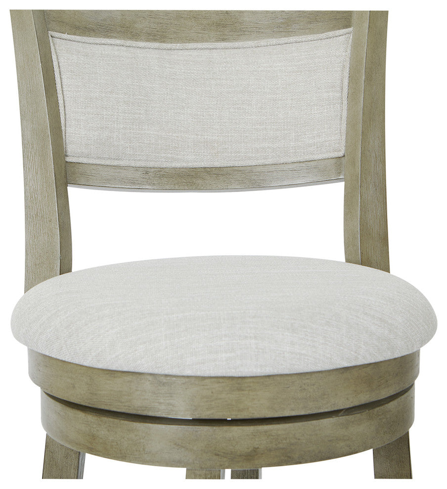 Swivel Stool 30" With Solid Back, Antique Gray