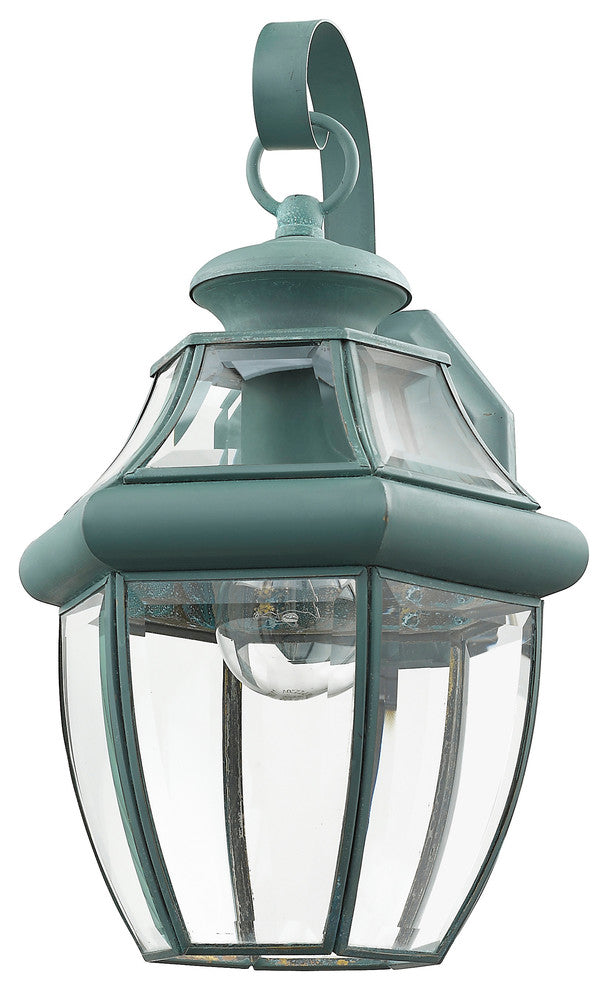 Monterey Outdoor Wall Lantern, Verdigris