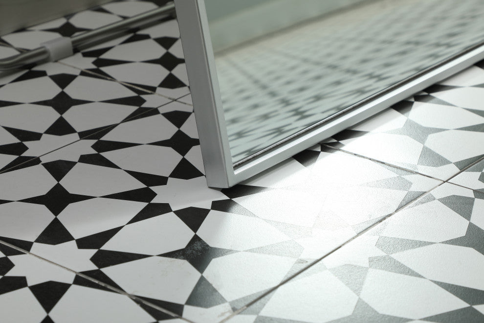 Metal Frame Arch Full Length Mirror 35X66 Inch, Silver