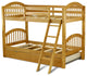 Verona Twin Bunk Bed In Natural Oak Finish With Convertible Trundle & Drawer