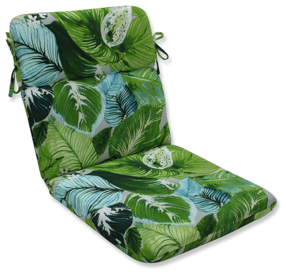 Outdoor/Indoor Lush Leaf Jungle Rounded Corners Chair Cushion